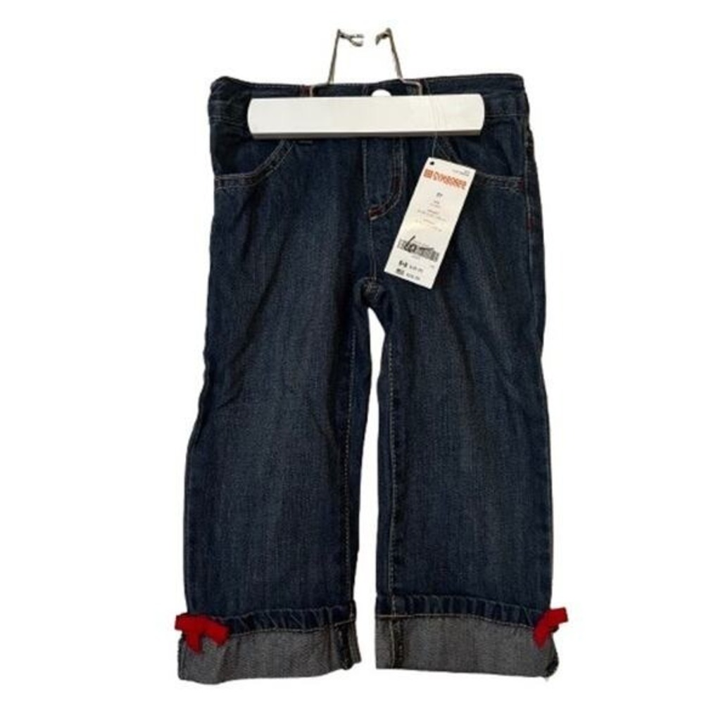 Gymboree Denim Jeans‎ Girls 3T NWT Red Bow Cuffed